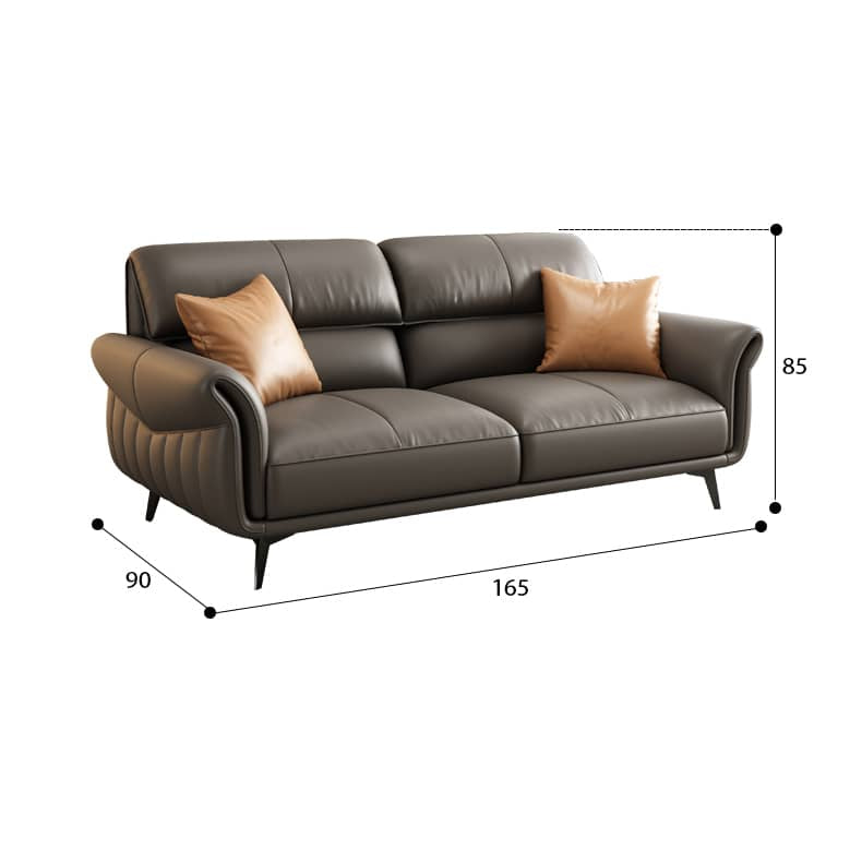 Stylish Gray Sofa with Durable Pine Wood Frame and Luxurious Faux Leather Accents hzh-1359