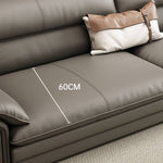 Stylish Gray Sofa with Pine Wood Frame and Faux Leather Accents - Comfortable Cotton Upholstery hzh-1360