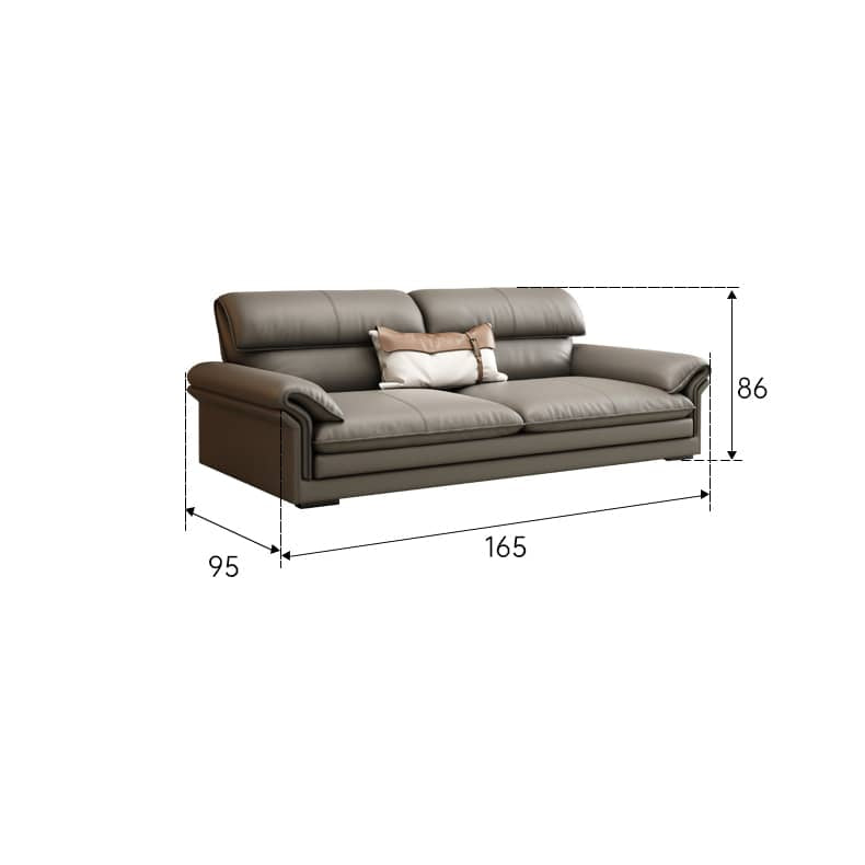 Stylish Gray Sofa with Pine Wood Frame and Faux Leather Accents - Comfortable Cotton Upholstery hzh-1360