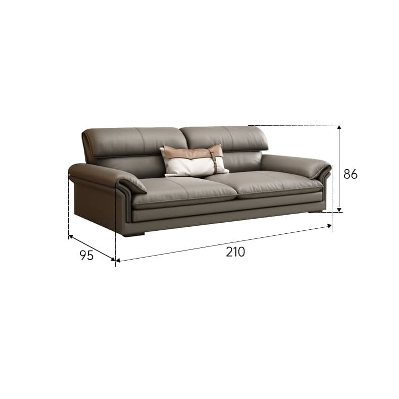 Stylish Gray Sofa with Pine Wood Frame and Faux Leather Accents - Comfortable Cotton Upholstery hzh-1360