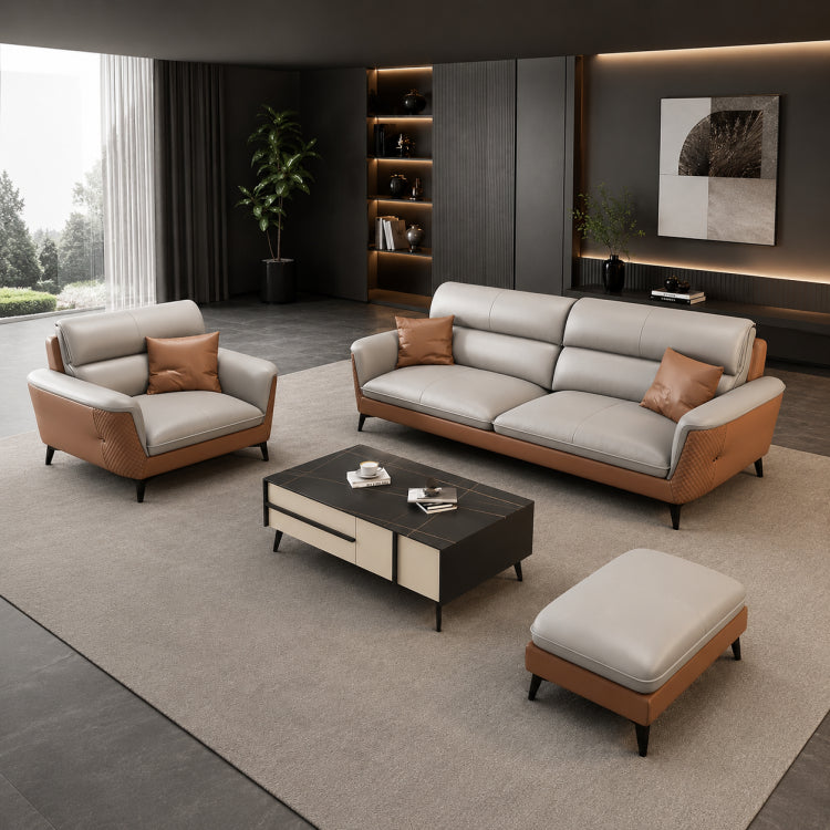 Modern Office Sofa, 2/3-Seat Faux Leather Couch Set, Simple Reception Sofa for Office Lounge hzh-1363