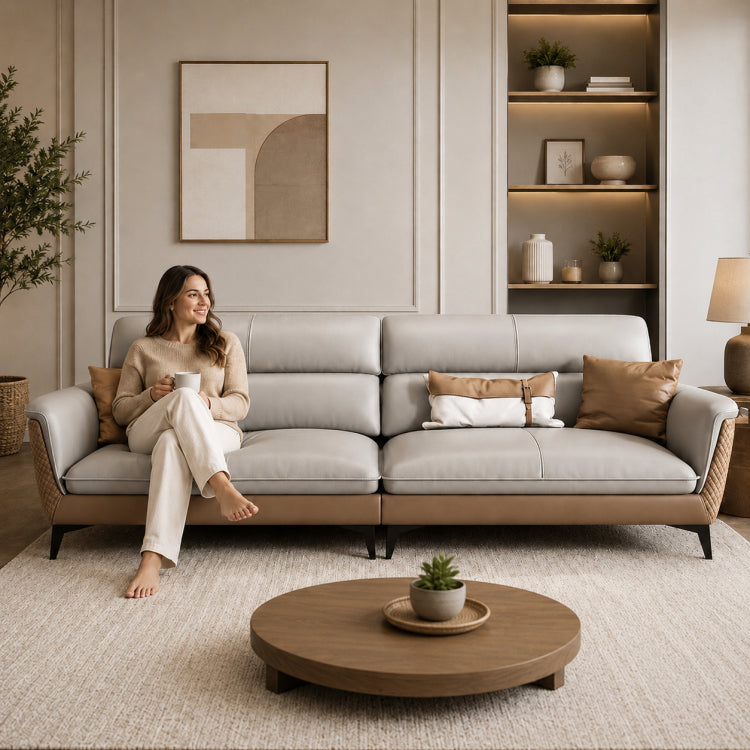 Modern Office Sofa, 2/3-Seat Faux Leather Couch Set, Simple Reception Sofa for Office Lounge hzh-1363