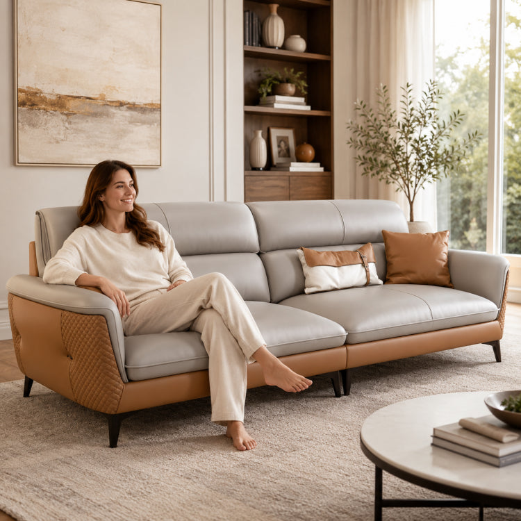 Modern Office Sofa, 2/3-Seat Faux Leather Couch Set, Simple Reception Sofa for Office Lounge hzh-1363