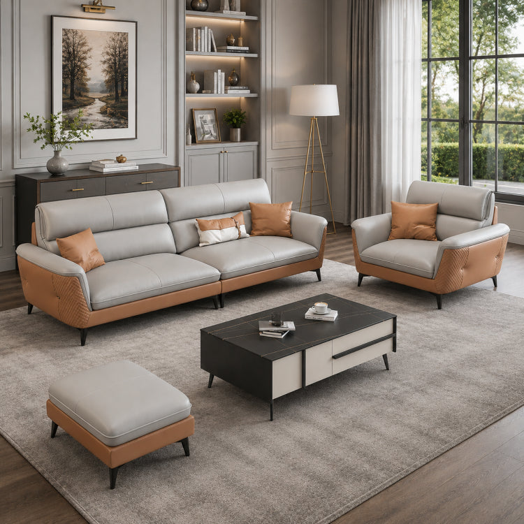 Modern Office Sofa, 2/3-Seat Faux Leather Couch Set, Simple Reception Sofa for Office Lounge hzh-1363