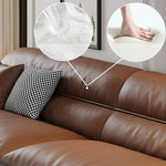 Luxurious Light Brown Sofa with Pine and Oak Wood Frame, Goose Down and Latex Cushioning, and Cotton Faux Leather Finish hzh-1364