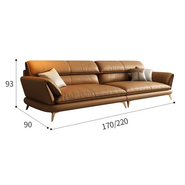 Stylish Orange Sofa with Pine Wood Frame and Faux Leather Accents – Comfort Meets Luxury hzh-1373