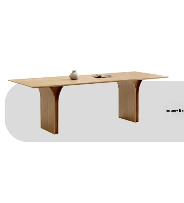 Elegant Ash Wood Dining Table with Unique Curved Design – Modern Home Furniture hzmzw-3149