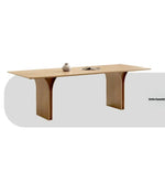 Elegant Ash Wood Dining Table with Unique Curved Design – Modern Home Furniture hzmzw-3149