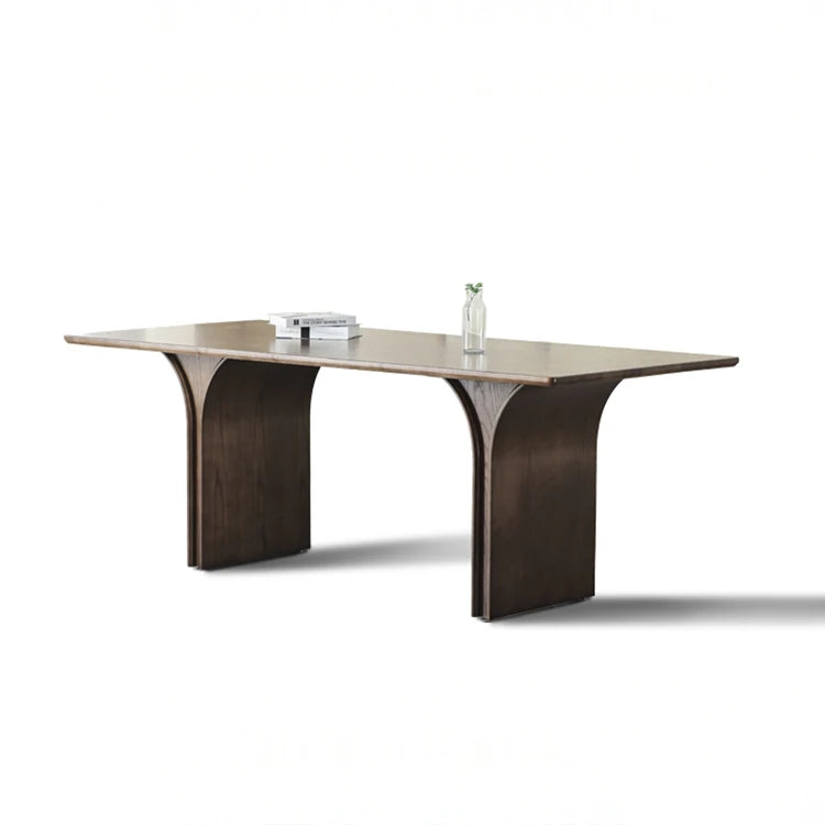 Elegant Ash Wood Dining Table with Unique Curved Design – Modern Home Furniture hzmzw-3149