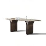 Elegant Ash Wood Dining Table with Unique Curved Design – Modern Home Furniture hzmzw-3149