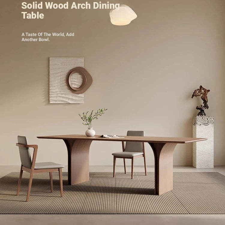 Elegant Ash Wood Dining Table with Unique Curved Design – Modern Home Furniture hzmzw-3149