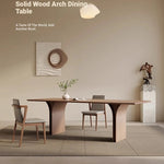 Elegant Ash Wood Dining Table with Unique Curved Design – Modern Home Furniture hzmzw-3149