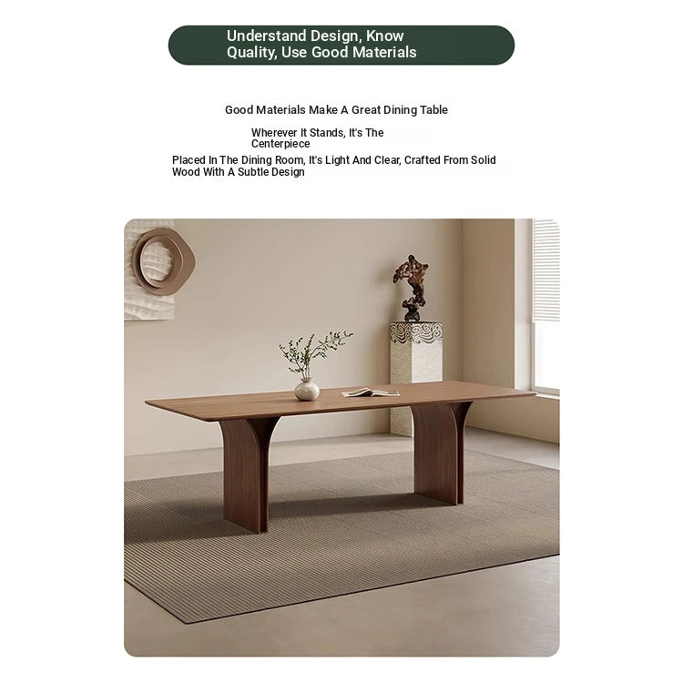 Elegant Ash Wood Dining Table with Unique Curved Design – Modern Home Furniture hzmzw-3149