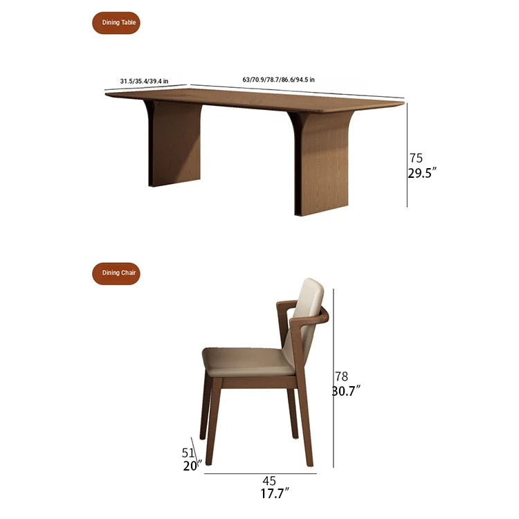 Elegant Ash Wood Dining Table with Unique Curved Design – Modern Home Furniture hzmzw-3149