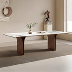Elegant Ash Wood and Sintered Stone Dining Table – Modern Design for Contemporary Spaces hzmzw-3150