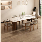 Elegant Ash Wood and Sintered Stone Dining Table – Modern Design for Contemporary Spaces hzmzw-3150