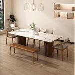 Elegant Ash Wood and Sintered Stone Dining Table – Modern Design for Contemporary Spaces hzmzw-3150
