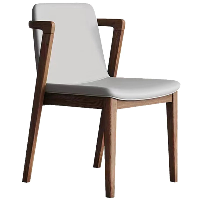 Stylish Ash Wood Chair with Faux Leather Cushion - Modern Comfort for Your Home or Office hzmzw-3151