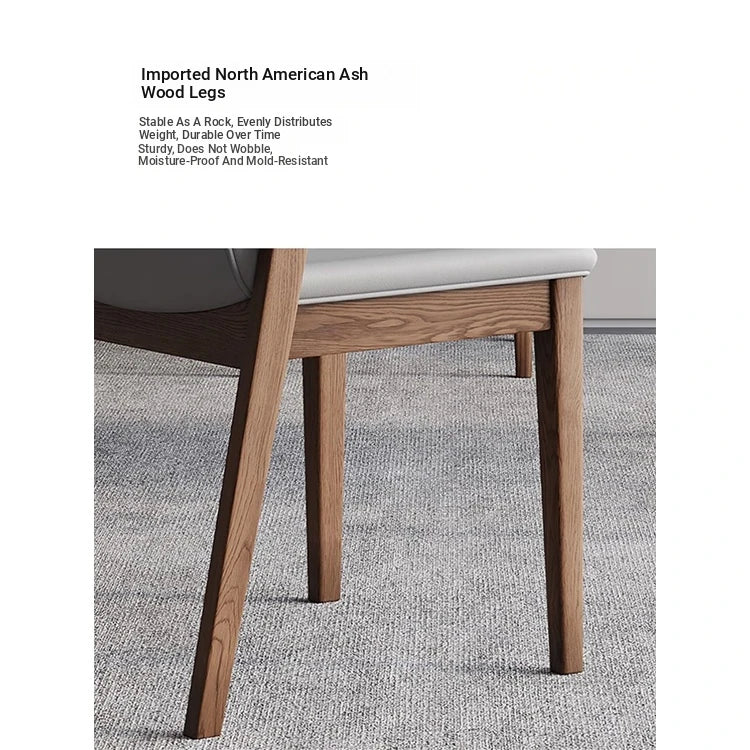 Stylish Ash Wood Chair with Faux Leather Cushion - Modern Comfort for Your Home or Office hzmzw-3151