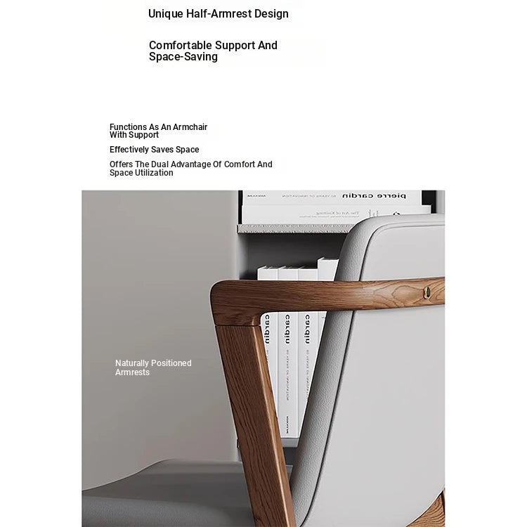 Stylish Ash Wood Chair with Faux Leather Cushion - Modern Comfort for Your Home or Office hzmzw-3151