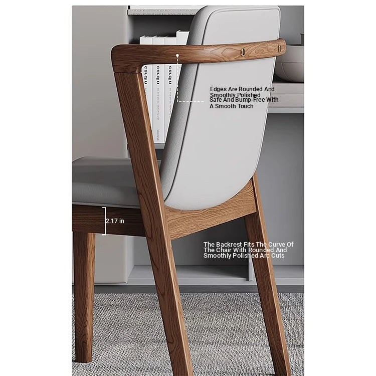 Stylish Ash Wood Chair with Faux Leather Cushion - Modern Comfort for Your Home or Office hzmzw-3151