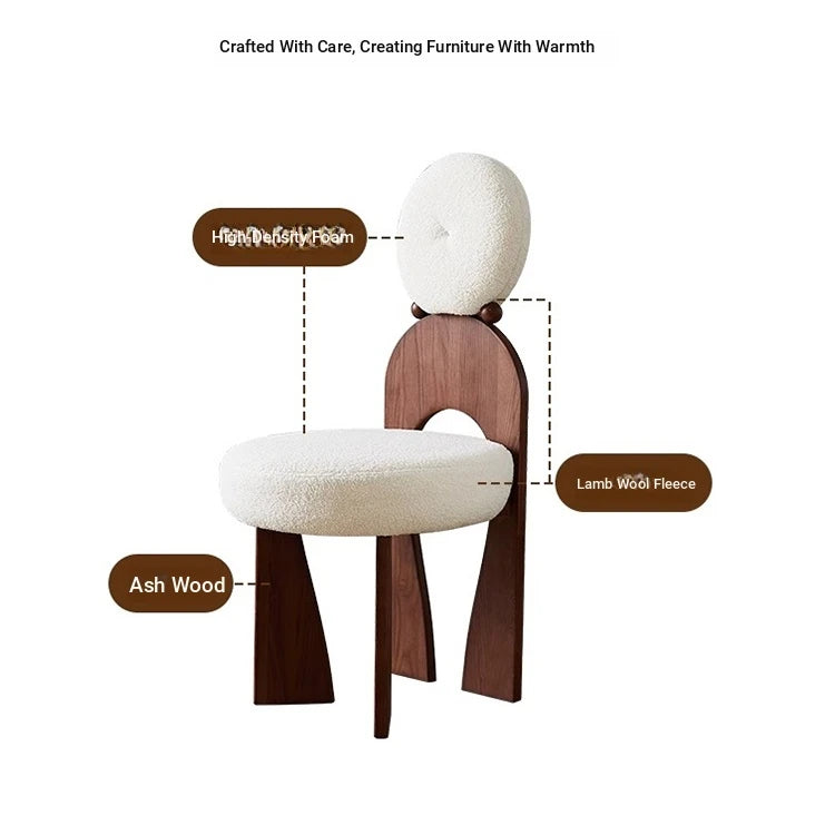 Modern Ash Wood Chair with Cashmere Upholstery - Chic and Stylish Accent Seating for Any Room hzmzw-3152