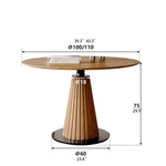Stylish Round Solid Wood Dining Table with Unique Pedestal Base - Perfect for Modern Spaces hzmzw-3154