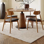 Stylish Round Solid Wood Dining Table with Unique Pedestal Base - Perfect for Modern Spaces hzmzw-3154