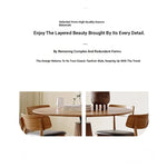 Stylish Round Solid Wood Dining Table with Unique Pedestal Base - Perfect for Modern Spaces hzmzw-3154