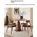 Stylish Round Solid Wood Dining Table with Unique Pedestal Base - Perfect for Modern Spaces hzmzw-3154