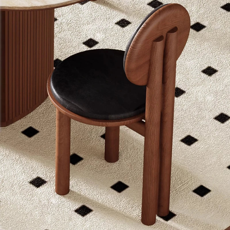 Modern Ash Wood Dining Chair with Faux Leather Seat - Stylish & Comfortable Design hzmzw-3155