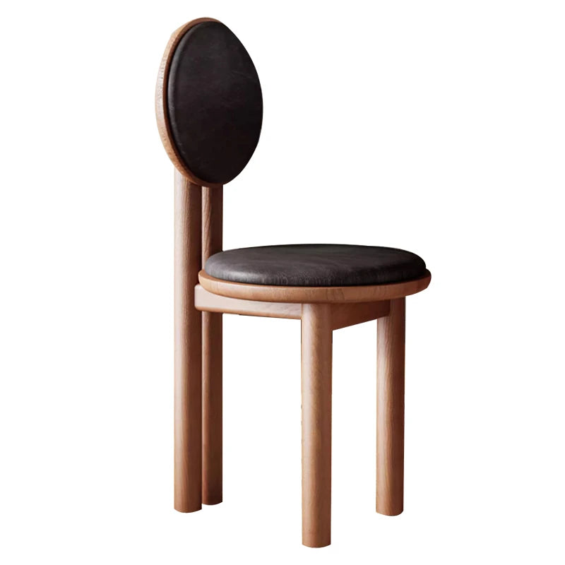 Modern Ash Wood Dining Chair with Faux Leather Seat - Stylish & Comfortable Design hzmzw-3155