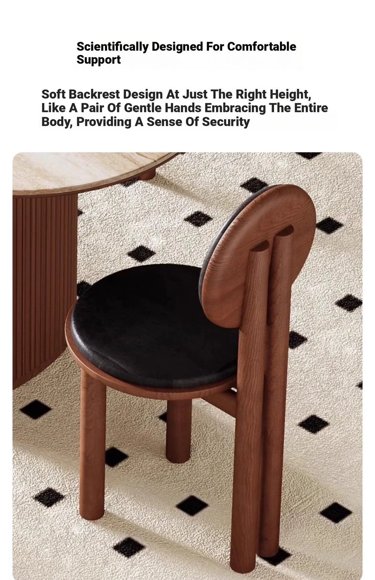 Modern Ash Wood Dining Chair with Faux Leather Seat - Stylish & Comfortable Design hzmzw-3155