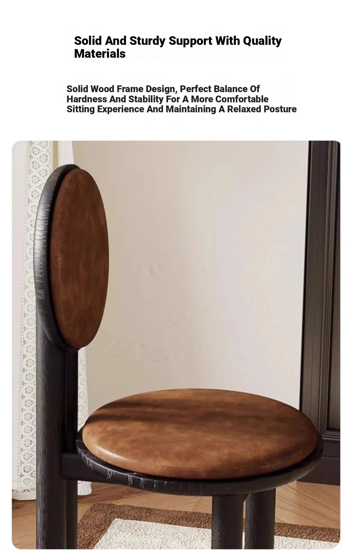 Modern Ash Wood Dining Chair with Faux Leather Seat - Stylish & Comfortable Design hzmzw-3155