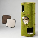 4-Tier Cat Tree with Enclosed House and Scratching Board