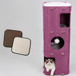 4-Tier Cat Tree with Enclosed House and Scratching Board
