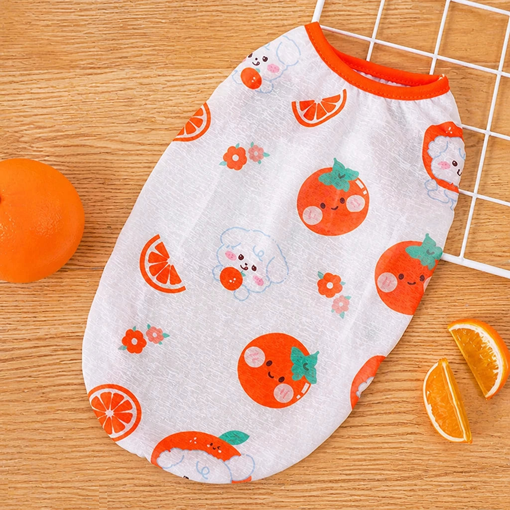 Pet Vest for Dogs and Cats – Cartoon Fruit Print Polyester Apparel