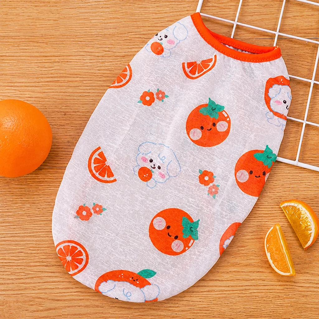 Pet Vest for Dogs and Cats – Cartoon Fruit Print Polyester Apparel