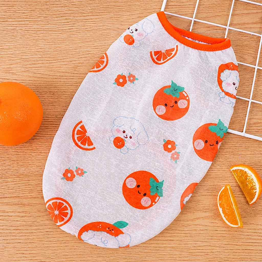 Pet Vest for Dogs and Cats – Cartoon Fruit Print Polyester Apparel