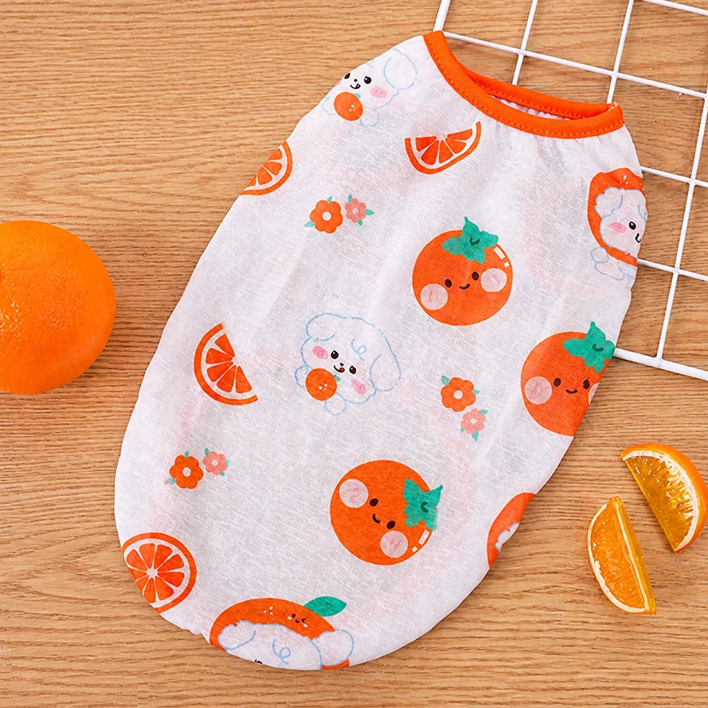 Pet Vest for Dogs and Cats – Cartoon Fruit Print Polyester Apparel