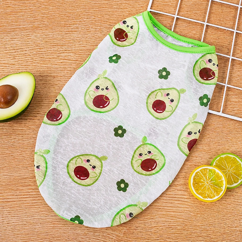 Pet Vest for Dogs and Cats – Cartoon Fruit Print Polyester Apparel