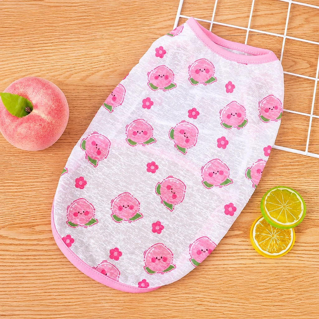 Pet Vest for Dogs and Cats – Cartoon Fruit Print Polyester Apparel