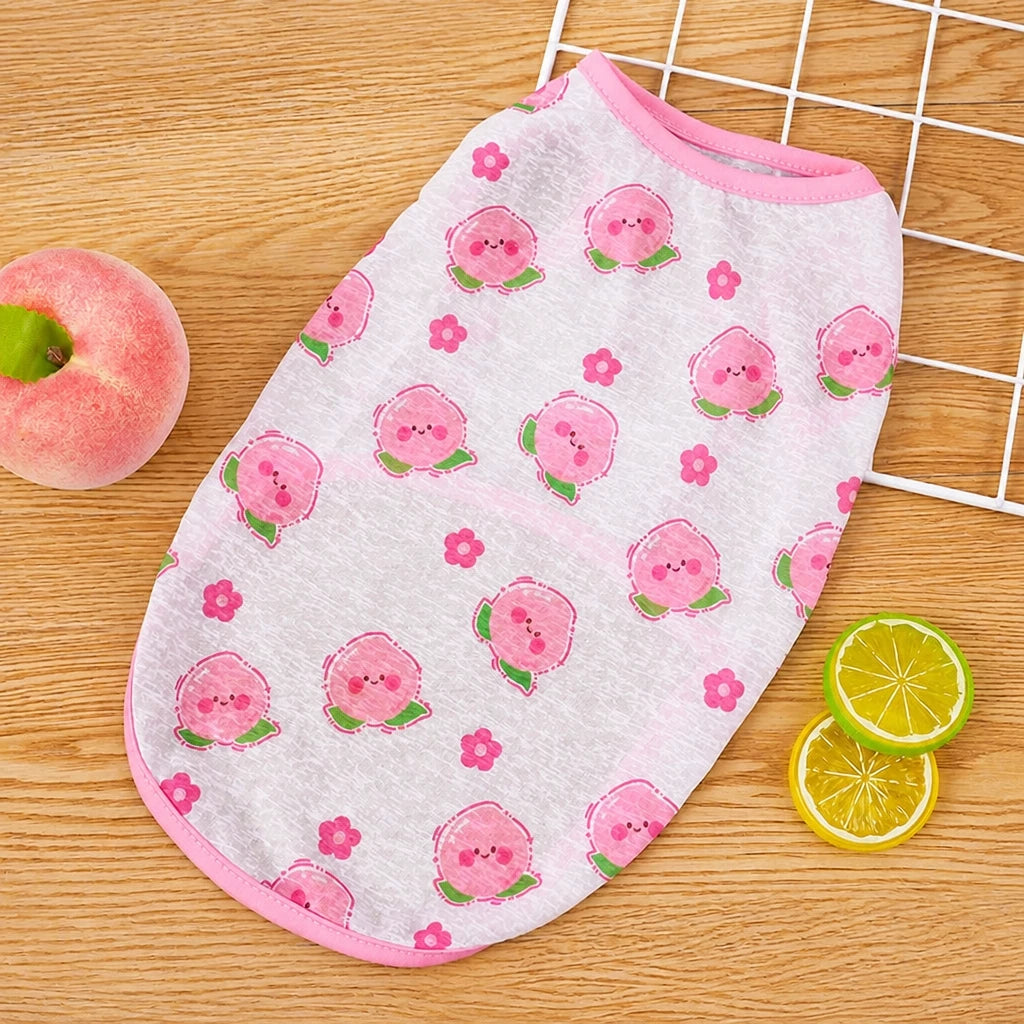 Pet Vest for Dogs and Cats – Cartoon Fruit Print Polyester Apparel