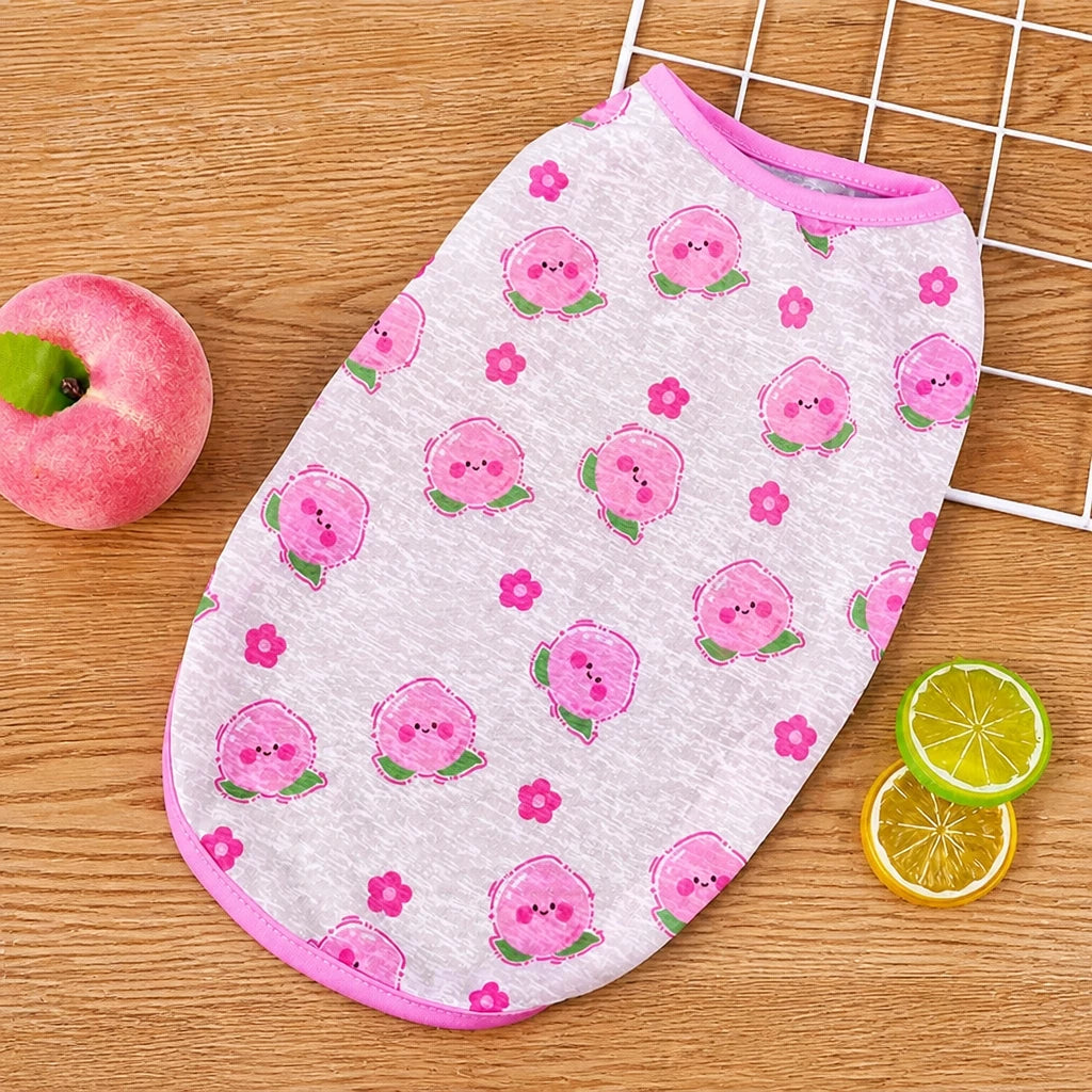 Pet Vest for Dogs and Cats – Cartoon Fruit Print Polyester Apparel
