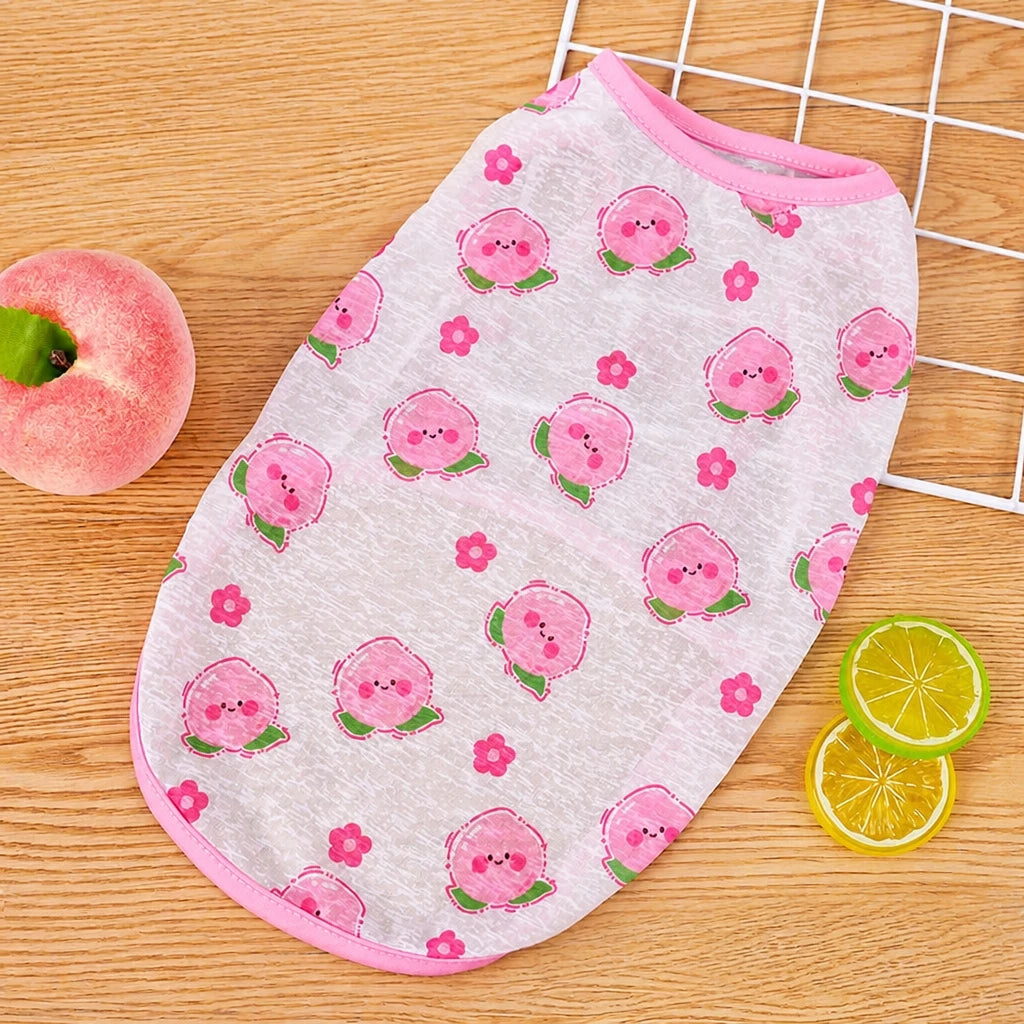 Pet Vest for Dogs and Cats – Cartoon Fruit Print Polyester Apparel