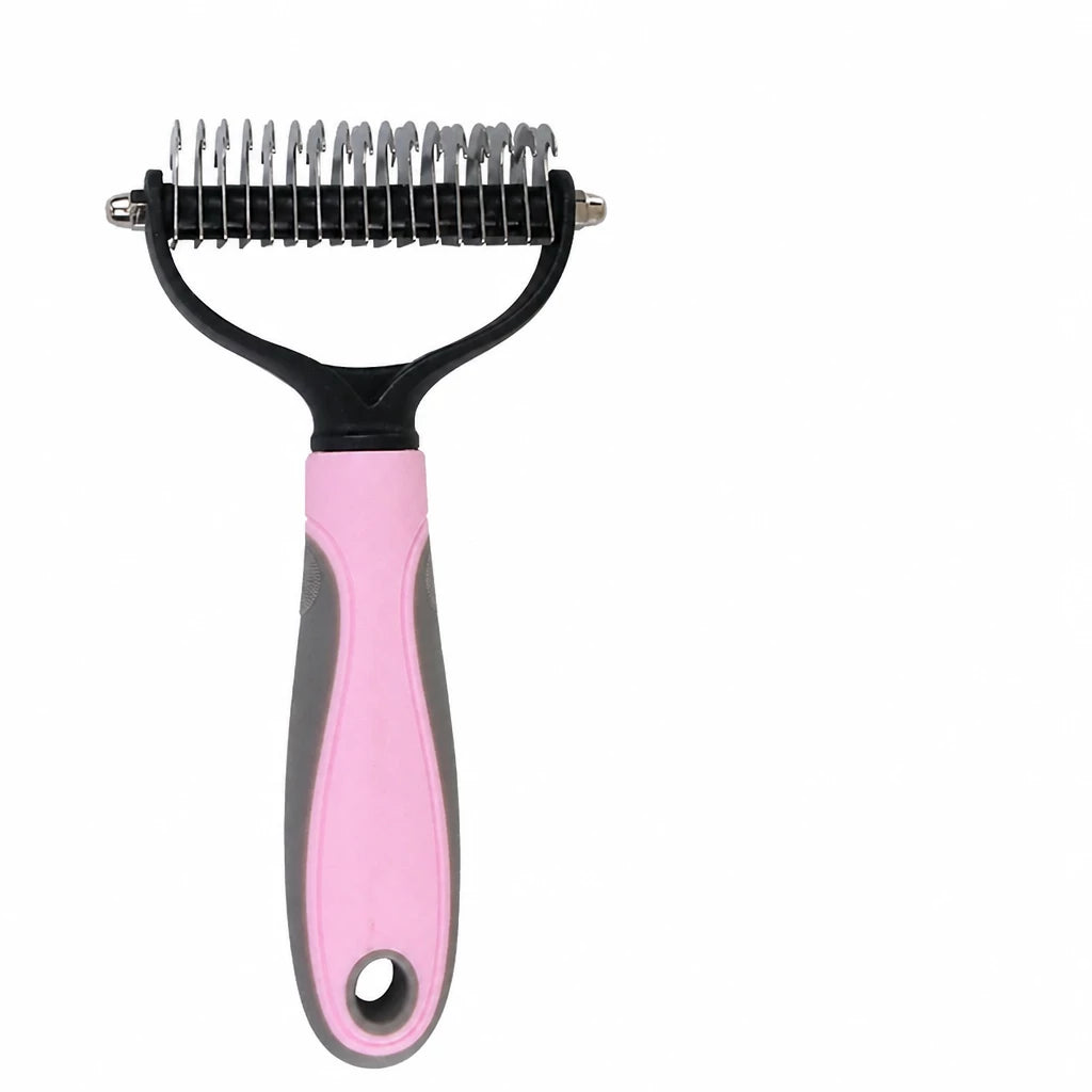 Pet Deshedding Rake and Detangling Comb for Dogs and Cats