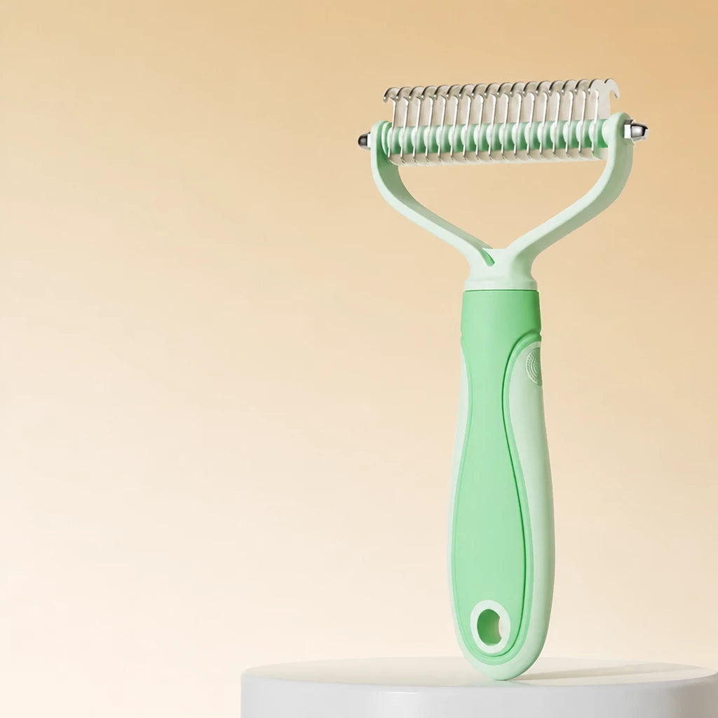 Pet Deshedding Rake and Detangling Comb for Dogs and Cats