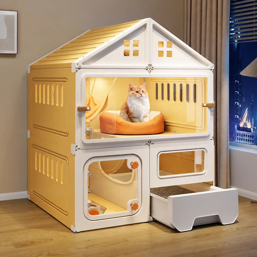 Multi-Level Covered Cat Condo for Cats