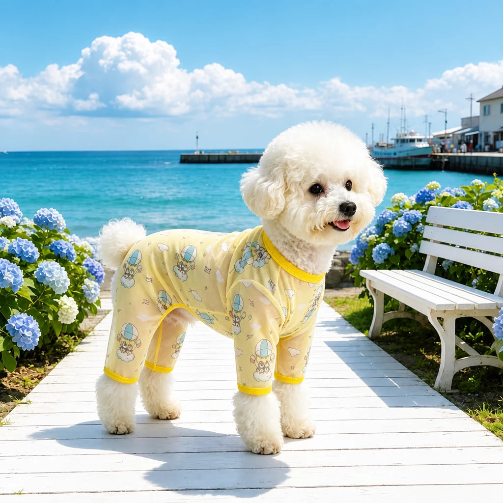 Four-Leg Dog Shirt with Cartoon Print