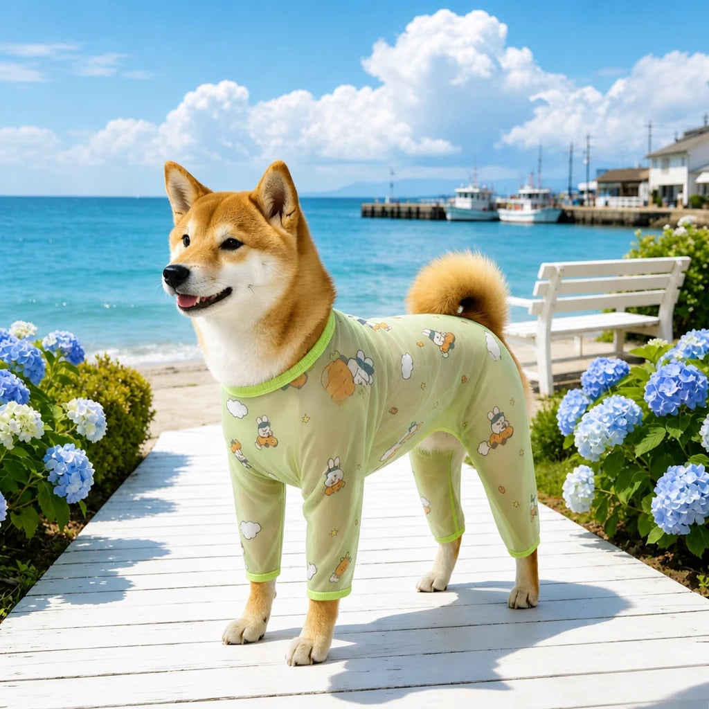 Four-Leg Dog Shirt with Cartoon Print